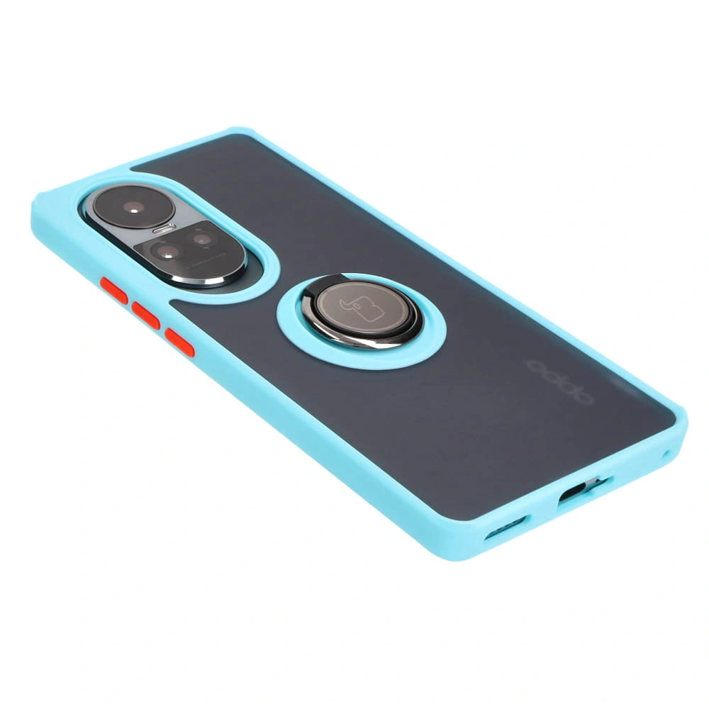 Bizon Case Hybrid Ring Oppo Reno10 / 10 Pro smoky with a light blue frame