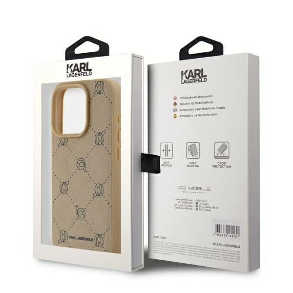 Karl Lagerfeld KLHMP15LPGKHPHE Apple iPhone 15 Pro MagSafe Karl Head beige