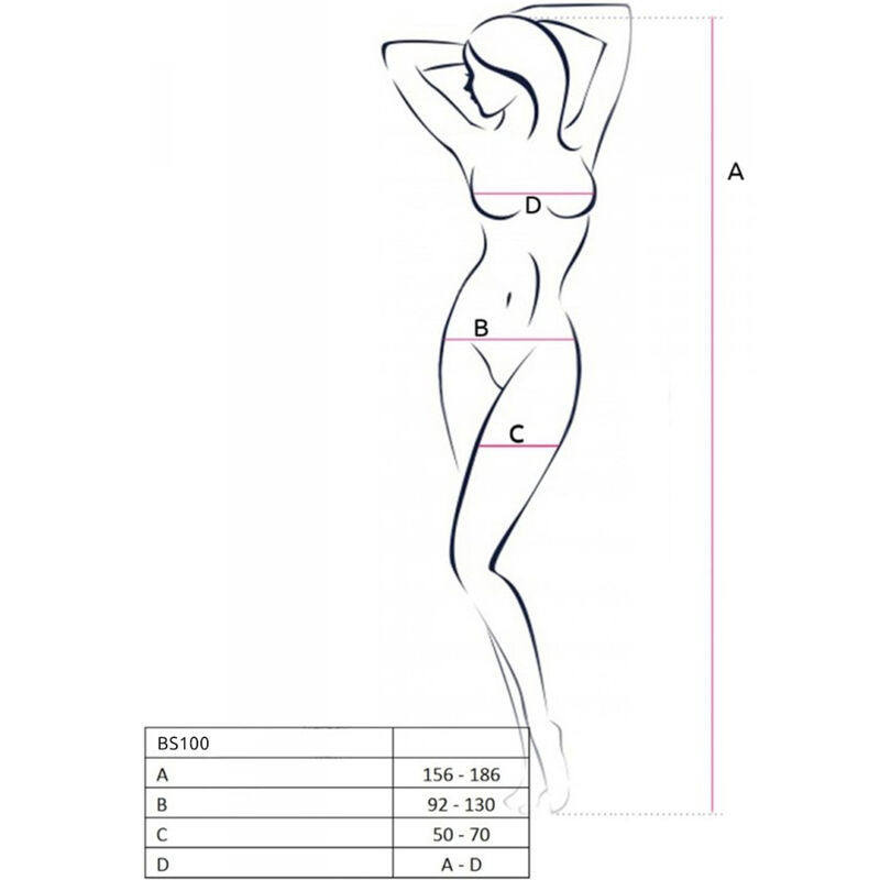 PASSION - BS100 WHITE BODYSTOCKING ONE SIZE