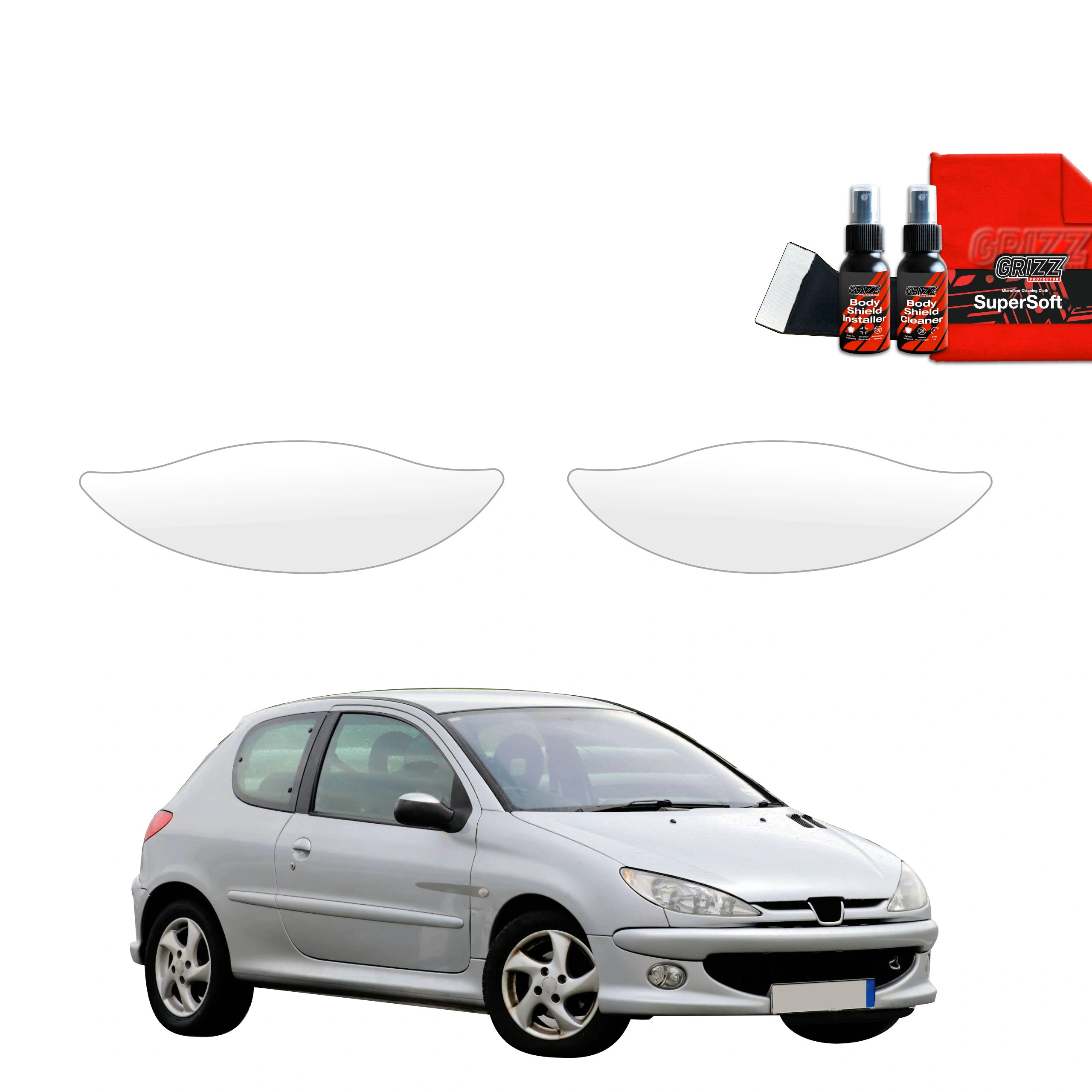 Folia ochronna pod klamki GrizzGlass BodyShield do Peugeot 206 (1998-2009) [2w1] 