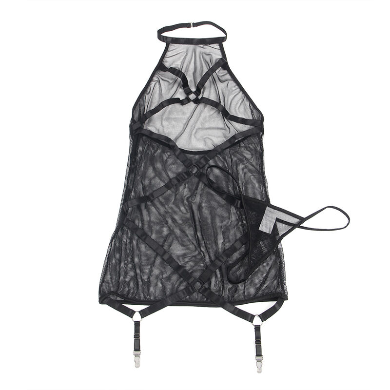 SUBLLIME - TRANSPARENT HALTER NECK DRESS BLACK L/XL