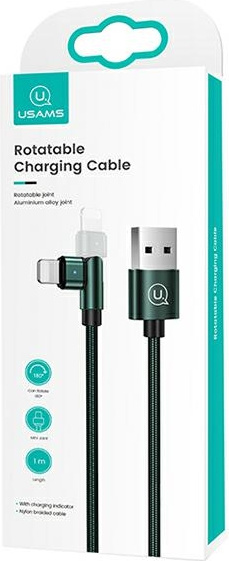 USAMS Nylon Cable Rotatable U60 2A Lightning green 1m SJ476USB02 (US-SJ476)