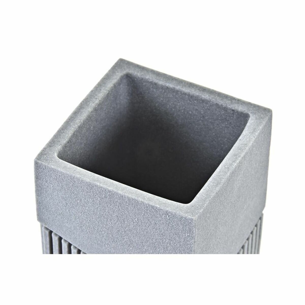 Toothbrush Holder DKD Home Decor 7,6 x 7,6 x 10 cm Grey Resin