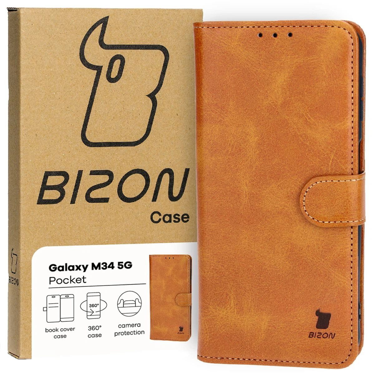 Bizon Case Pocket Samsung Galaxy M34 5G brown
