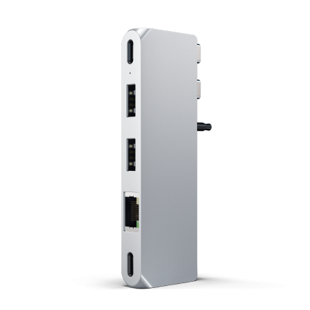 Satechi Pro Hub mini dual USB-C Apple MacBook (2xUSB-C, 2x USB-A, Ethernet, jack port) (silver)