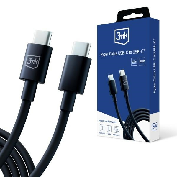 3MK cable Hyper USB-C / USB-C 100W 1.2m black