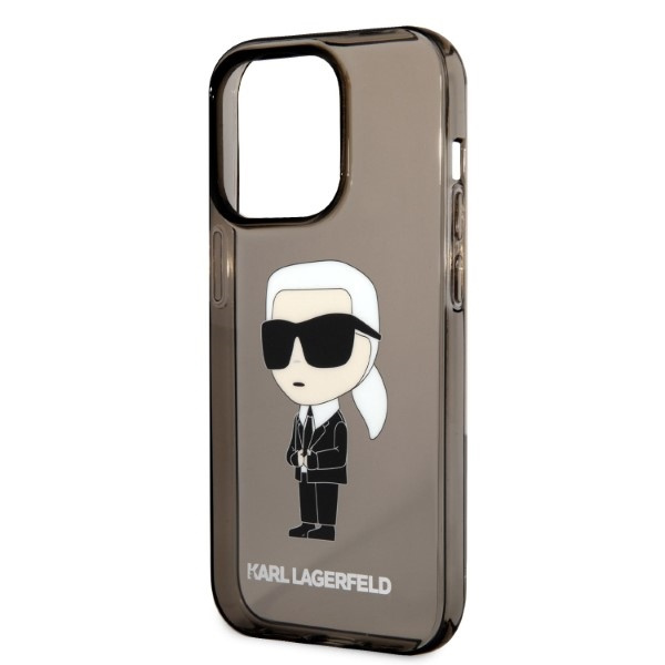 Karl Lagerfeld KLHCP14LHNIKTCK Apple iPhone 14 Pro black hardcase Ikonik Karl Lagerfeld
