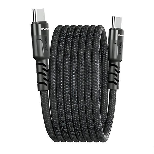 AWEI CL-166T magnetic cable USB-C / USB-C black/black