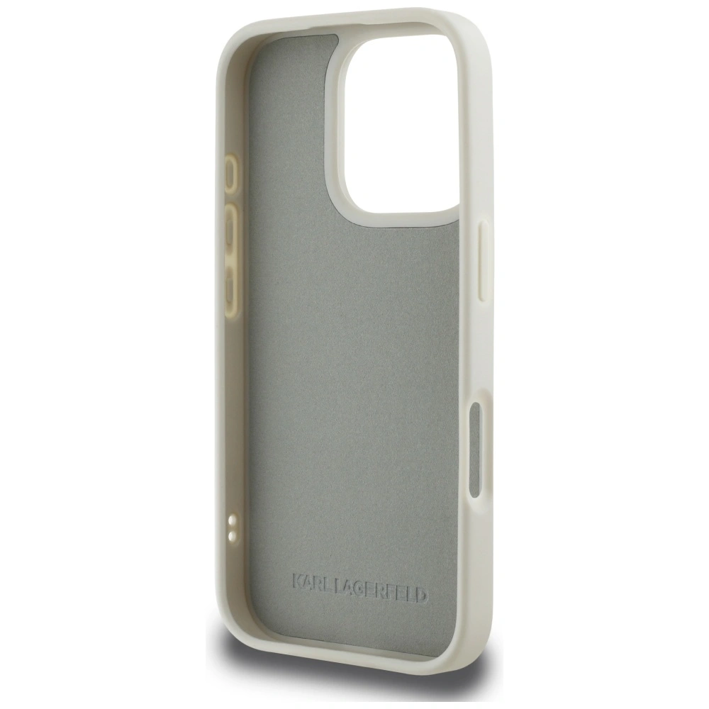 Karl Lagerfeld HC 3D Rubber Double Heads Apple iPhone 16 Pro Max beige