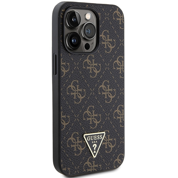 Guess GUHCP13LPG4GPK Apple iPhone 13 / 13 Pro hardcase 4G Triangle Metal Logo black