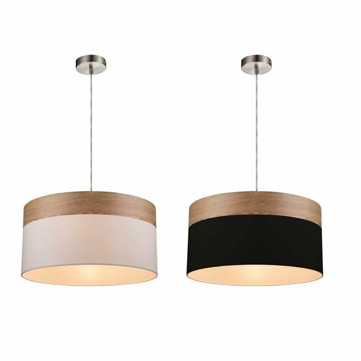 Ceiling Light DKD Home Decor 38 x 38 x 25 cm Scandi Natural Silver Black White 220 V 50 W (2 Units)