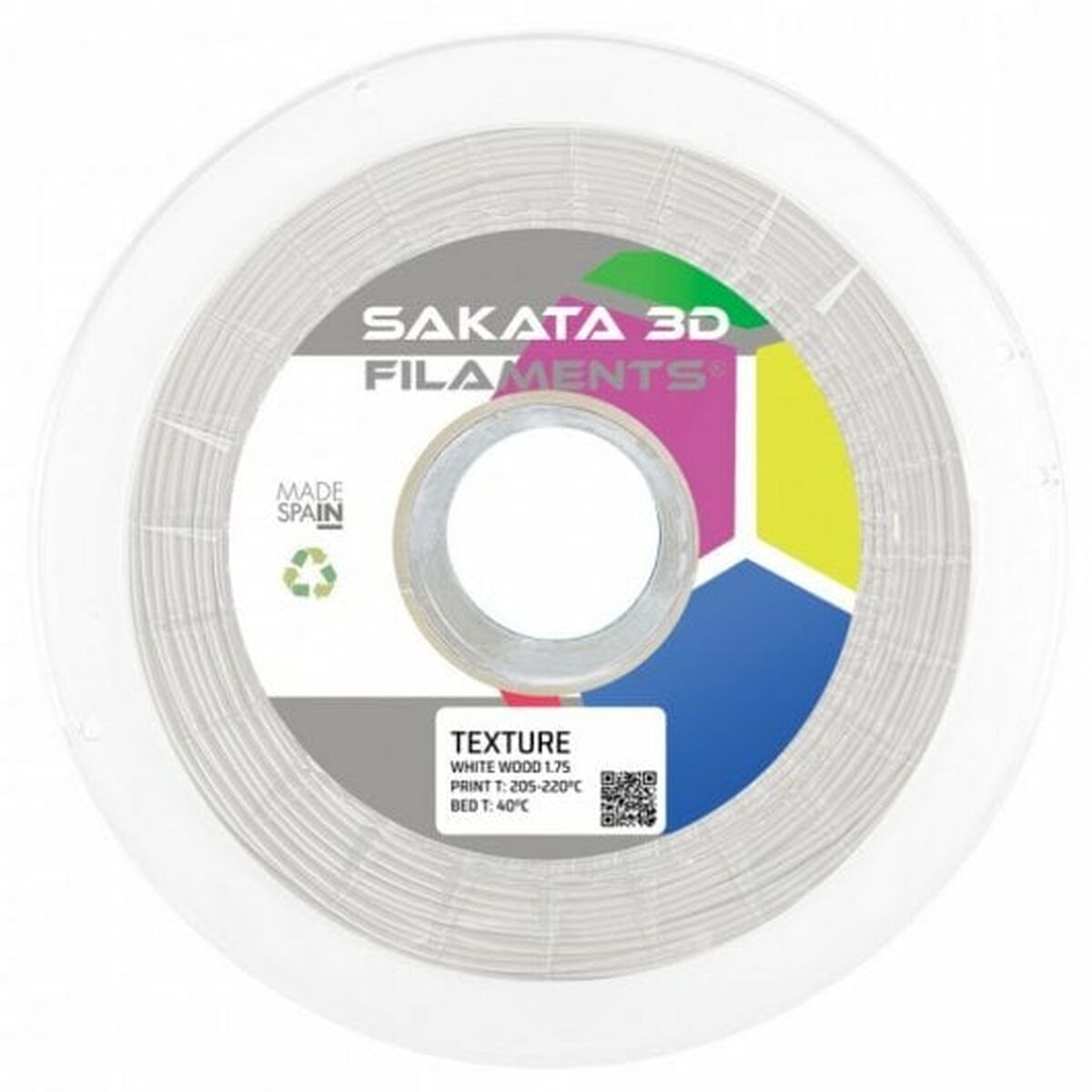 Filament Reel Sakata 3D 10417654 White Ø 1,75 mm