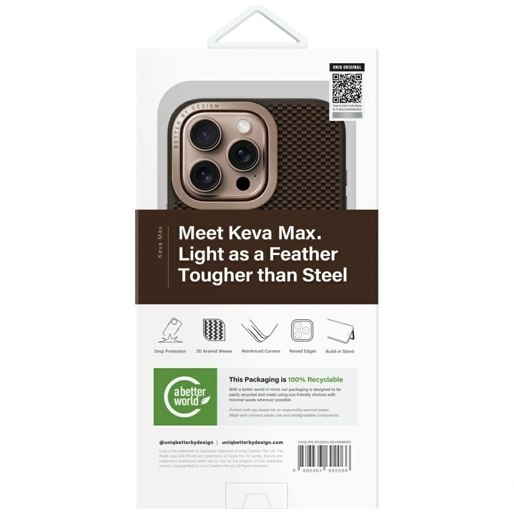 UNIQ Keva Max Apple iPhone 16 Pro Magclick Charging Camera Stand brown