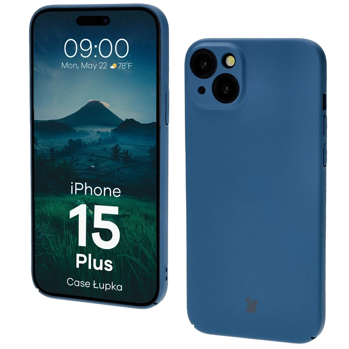Etui Bizon Case Łupka do Apple iPhone 15 Plus niebieskie