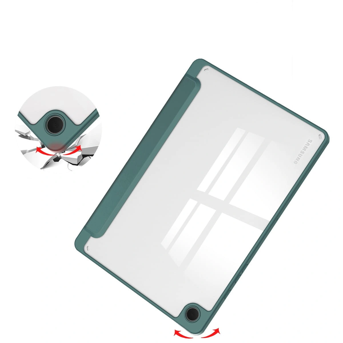 Bizon Case Tab Clear Matt Samsung Galaxy Tab A9 Plus dark green