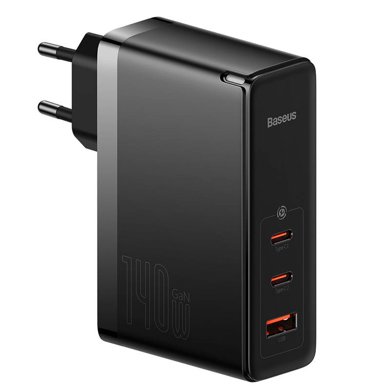Baseus Wall Charger GaN5 Pro 2xUSB-C + USB, 140W (black)