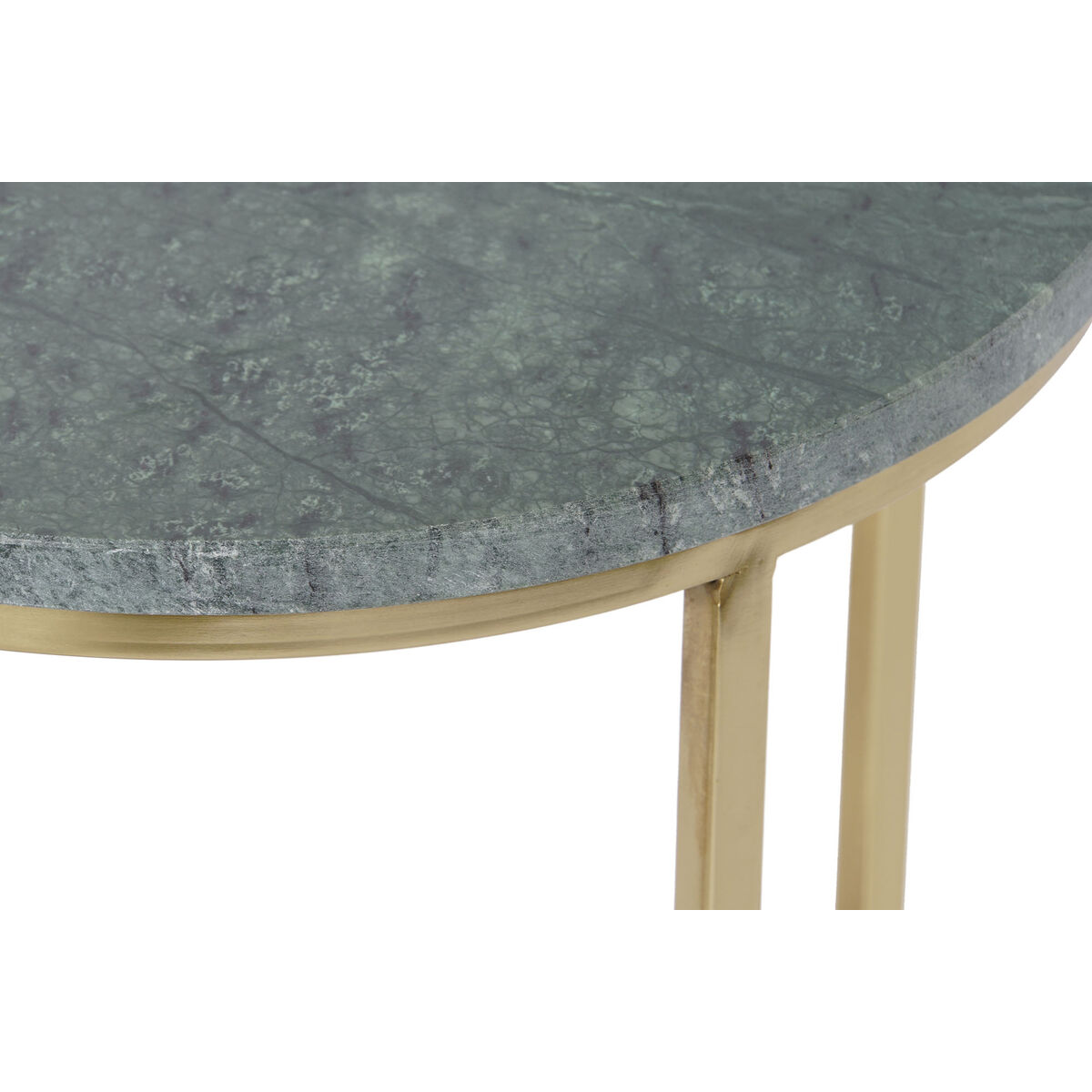 Set of 2 tables DKD Home Decor Green Golden Aluminium Marble 46 x 46 x 58 cm