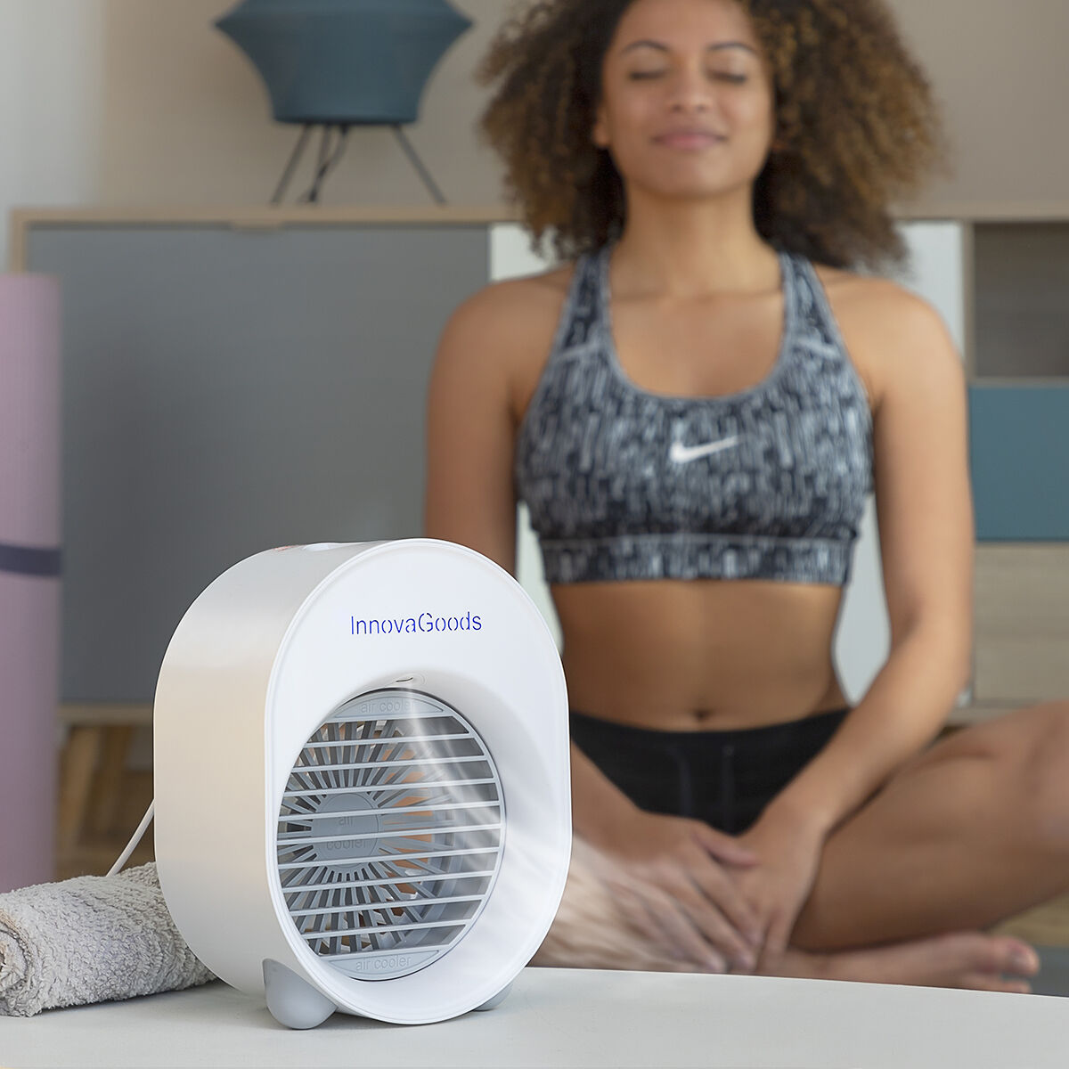 Mini Ultrasound Air Cooler-Humidifier with LED Koolizer InnovaGoods Mini Ultrasound Air Cooler-Humidifier with LED Koolizer InnovaGoods