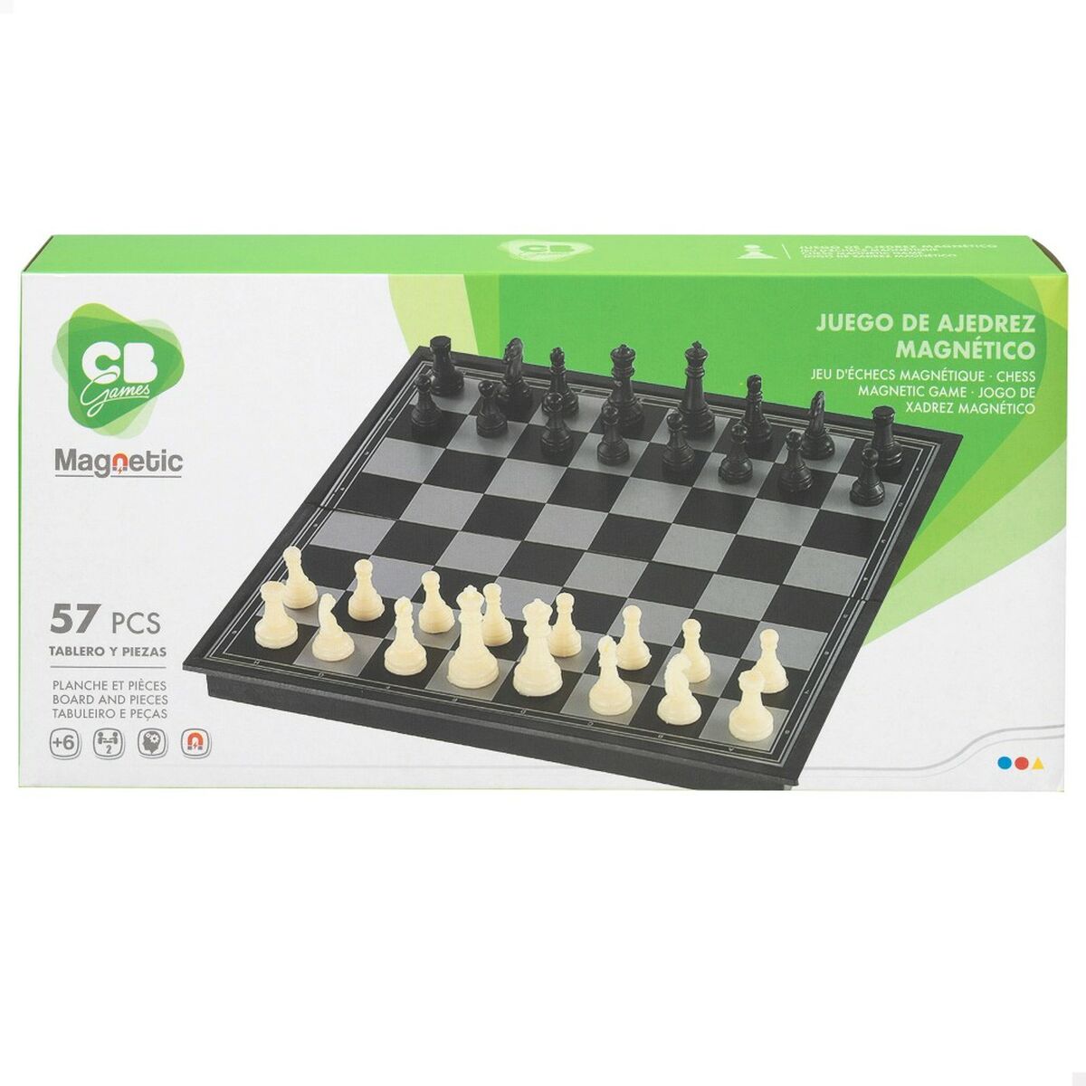Chess and Checkers Board Colorbaby Plastic (6 Units)