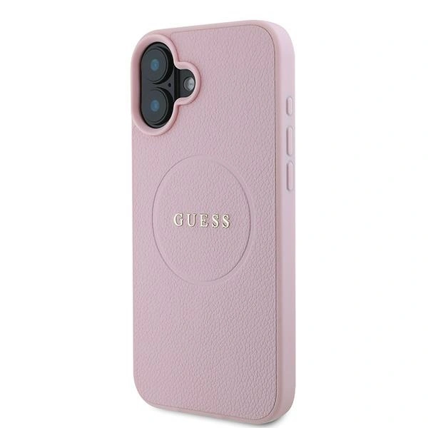 Case Guess GUHMP16MPGHSMMP Apple iPhone 16 Plus hardcase Grained Ring MagSafe pink
