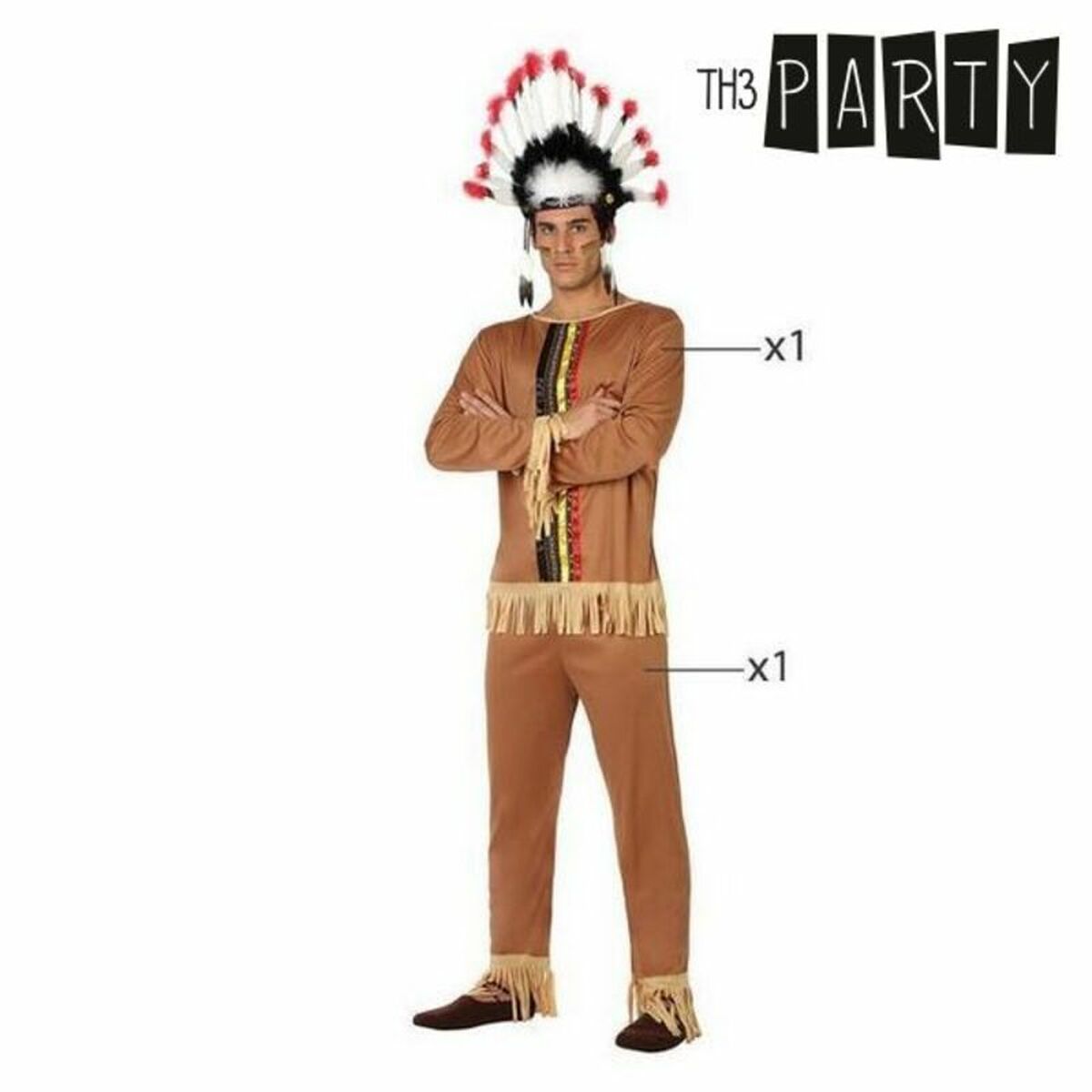 Costume for Adults American Indian Brown (2 Units)