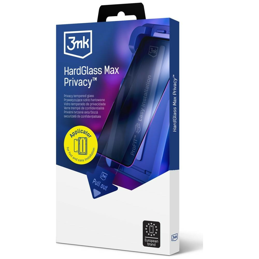 Szkło prywatyzujące 3MK HardGlass Max Privacy z aplikatorem do Apple iPhone 13 / 13 Pro / 14 / 16e / 17e czarny