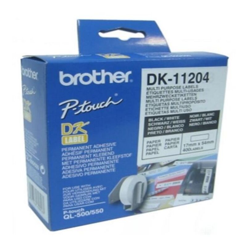 Multipurpose Printer Labels Brother DK-11204 17 x 54 mm White