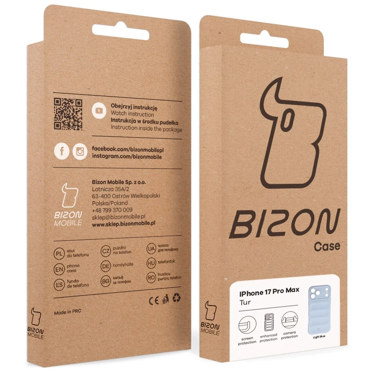 Pancerne etui Bizon Case Tur do Apple iPhone 17 Pro Max jasnoniebieskie