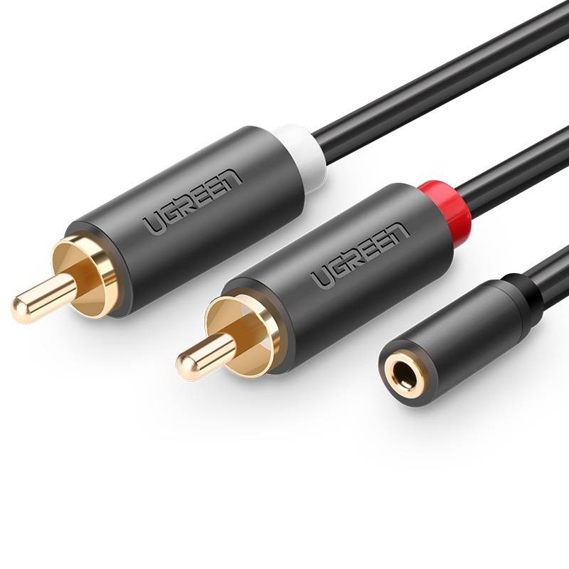 UGREEN AV102 2x RCA cable (Cinch) jack 3.5 mm 2m (black)