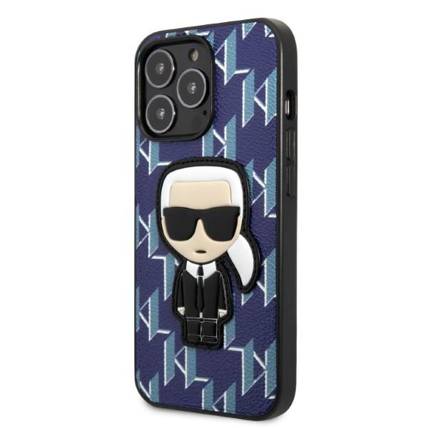 Karl Lagerfeld KLHCP13XPMNIKBL Apple iPhone 13 Pro Max hardcase blue Monogram Ikonik Patch