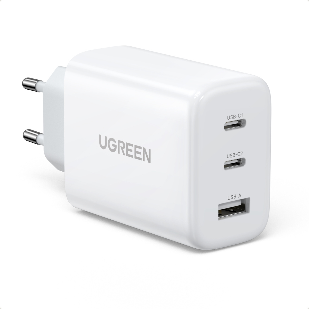 UGREEN 2xUSB-C / USB-A 65W PD, QC, PPS white network charger (CD275)