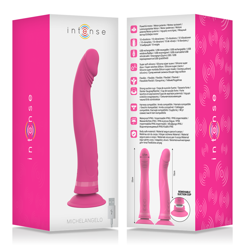 INTENSE - MICHELANGELO DILDO VIBRATOR SILICONE PINK