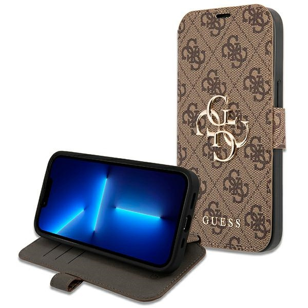 Guess GUBKP13X4GMGBR Apple iPhone 13 Pro Max brown book 4G Big Metal Logo
