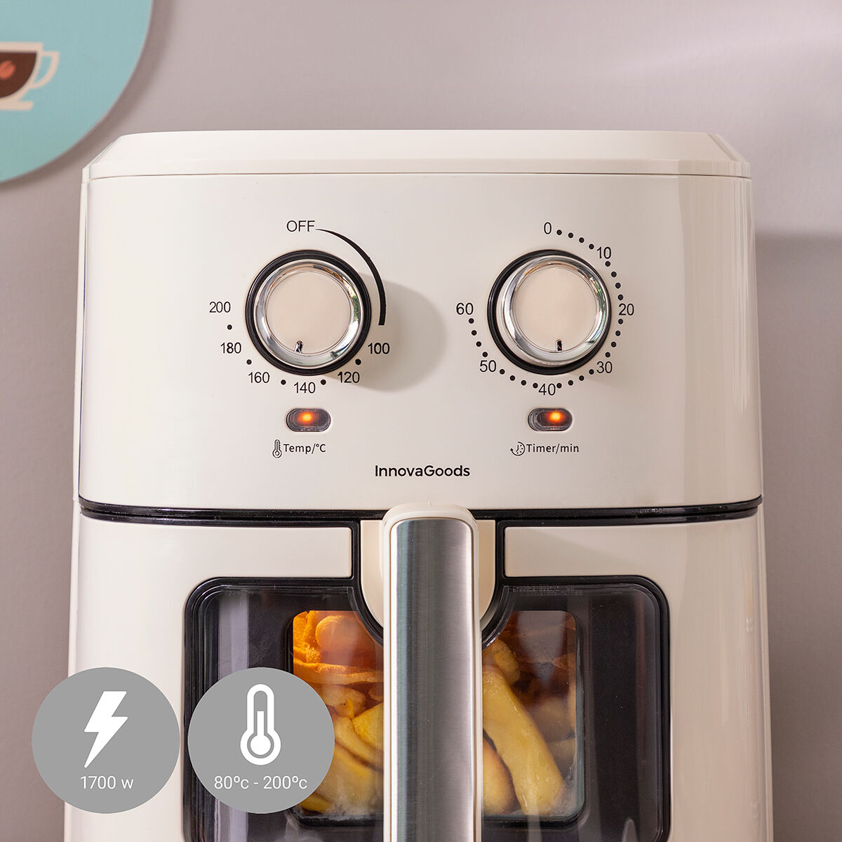 No-Oil Fryer InnovaGoods Vynner Pro 6500 Stainless steel Cream 1700 W 6,5 L No-Oil Fryer InnovaGoods Vynner Pro 6500 Stainless steel Cream 1700 W 6,5 L