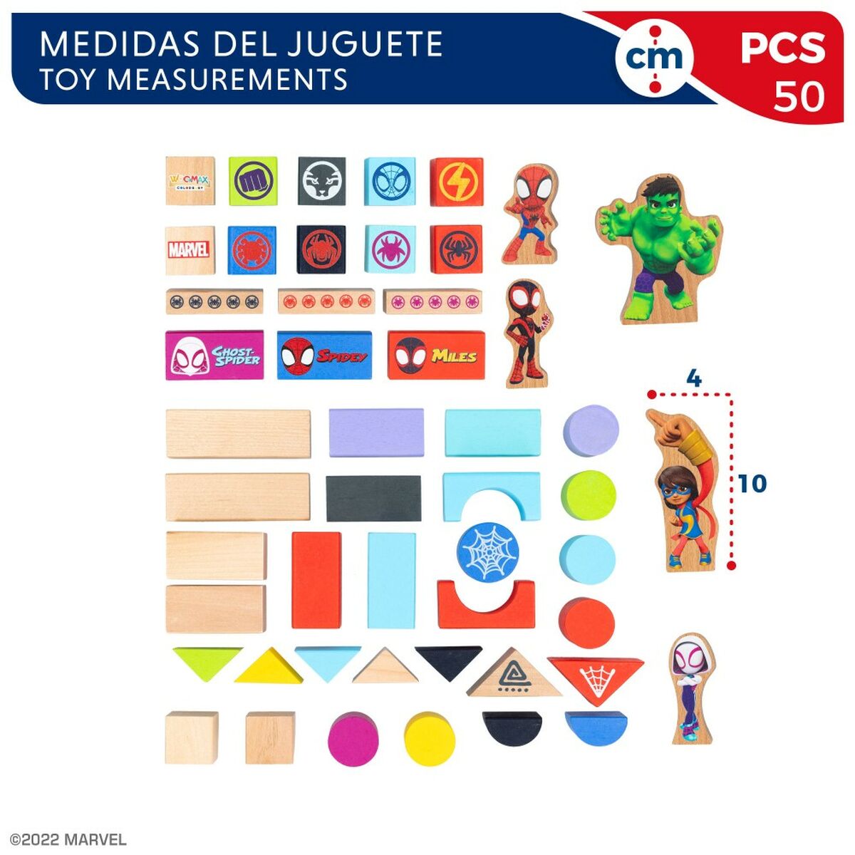 Playset Spidey Amazing Friends 8 x 9,5 x 1,5 cm 50 Stücke 4 Stück
