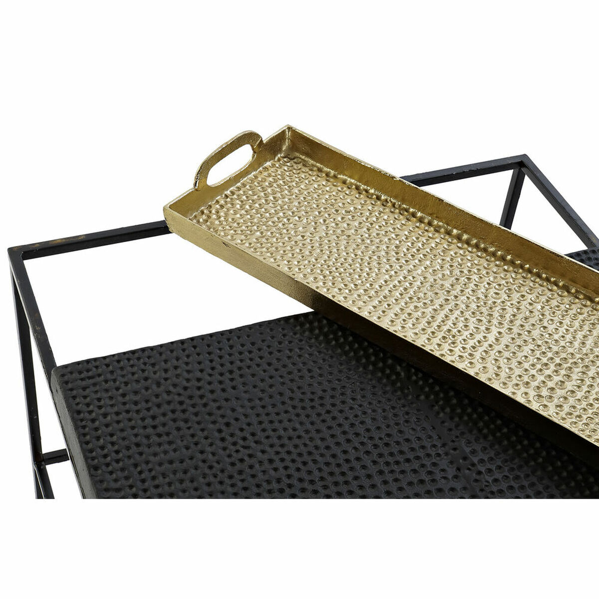 Side table DKD Home Decor Black Golden Steel Aluminium (63 x 62 x 44 cm)