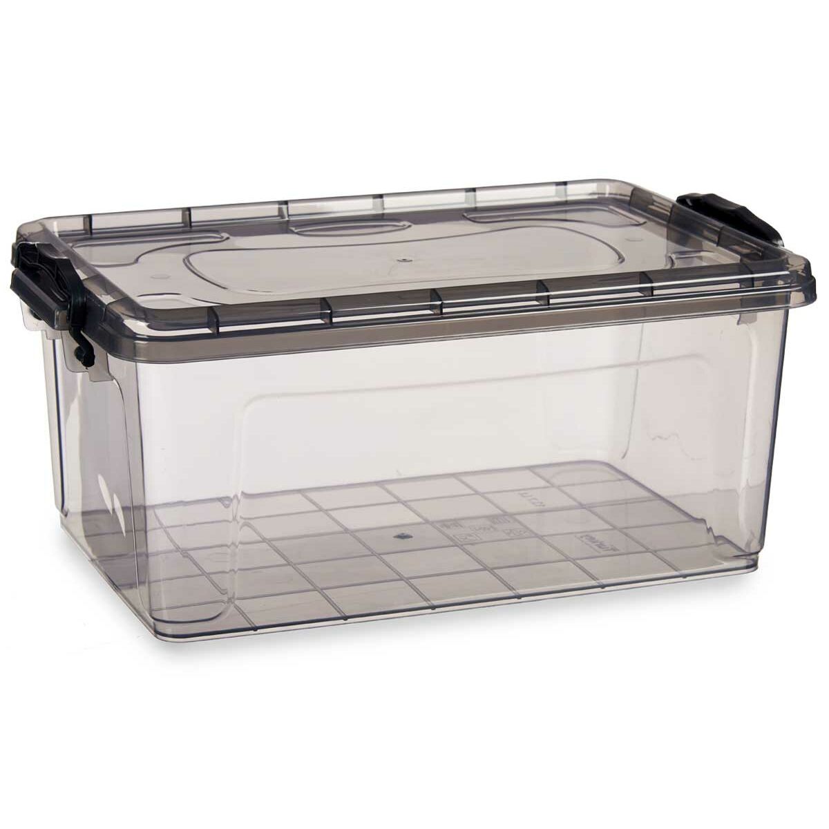 Aufbewahrungsbox mit Deckel Anthrazit Kunststoff 13,7 L 27,5 x 18 x 42,5 cm (12 Stück)