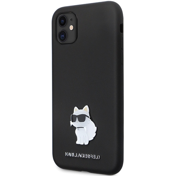 Karl Lagerfeld KLHCN61SMHCNPK iPhone 11/XR hardcase Silicone C Metal Pin black