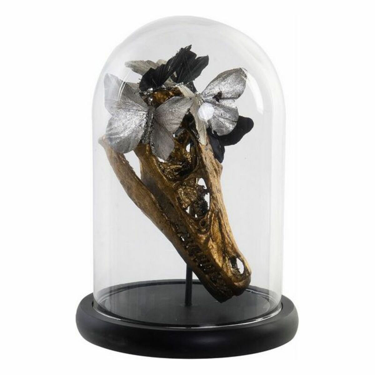 Decorative Figure DKD Home Decor Black Golden Butterflies 17 x 17 x 26 cm