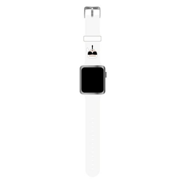 Karl Lagerfeld KLAWLSLKW Apple Watch 4/5/6/7/SE 44/45mm white strap Silicone Karl Heads