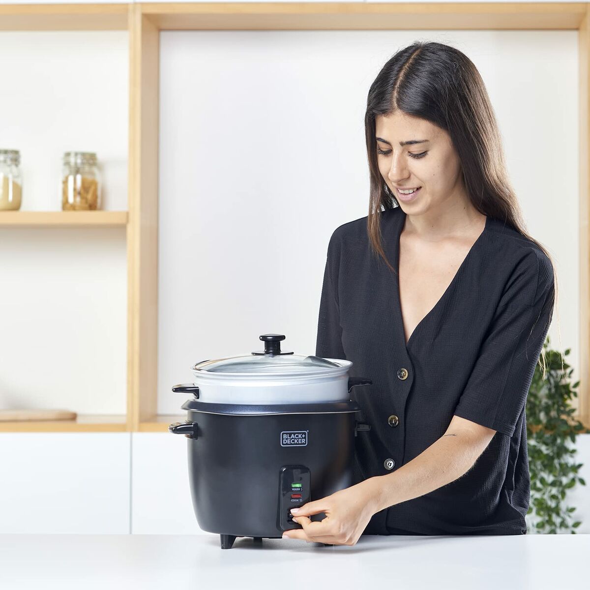 Rice Cooker Black & Decker BXRC1800E Black 1,8 L White Aluminium 700 W Rice Cooker Black & Decker BXRC1800E Black 1,8 L White Aluminium 700 W