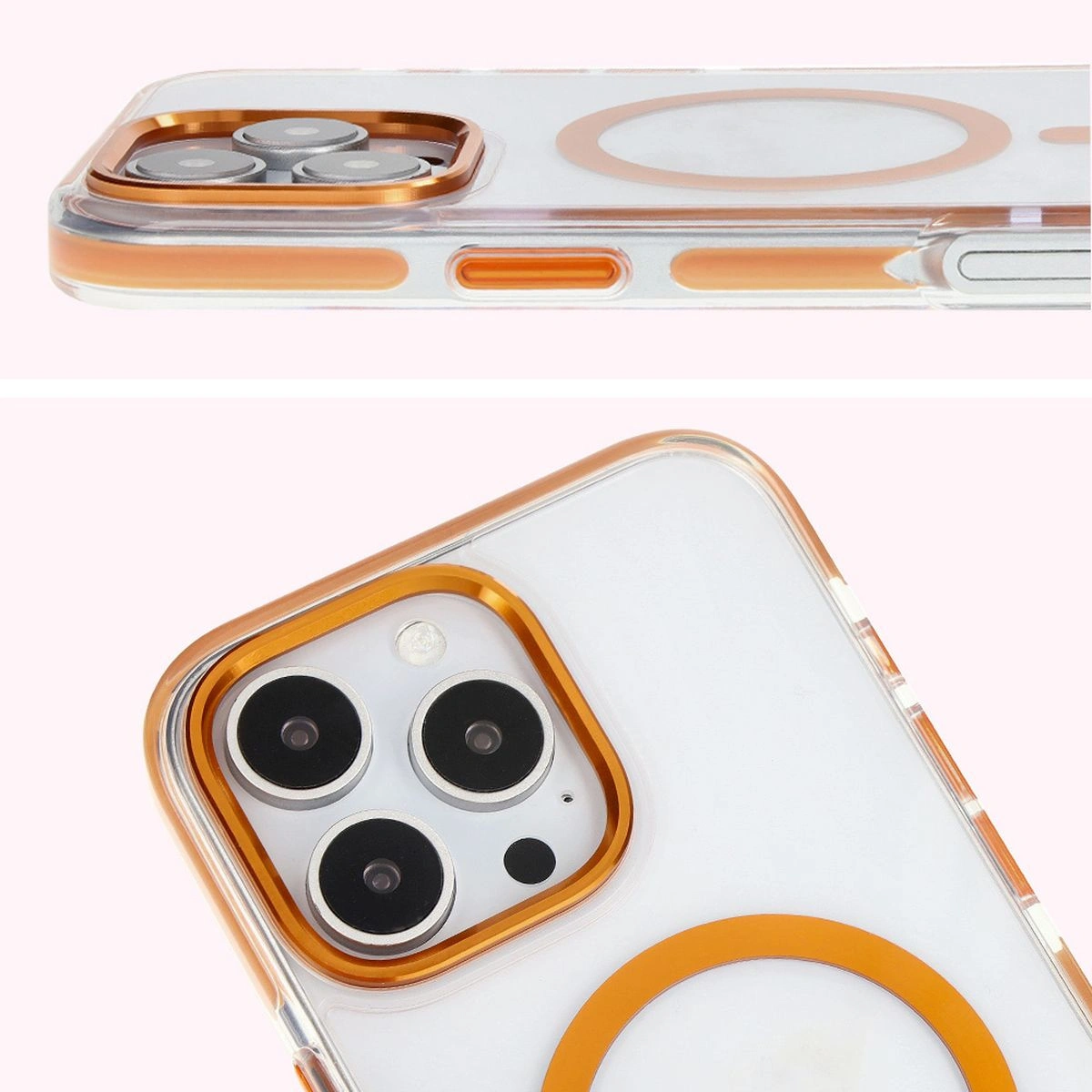 Bizon Case Marco Apple iPhone 16 Pro Max clear with orange frame