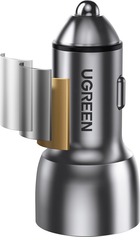 UGREEN CD213 car charger 2x USB Type C Quick Charge 3.0 PD 3.0 36 W FCP AFC 3 A gray