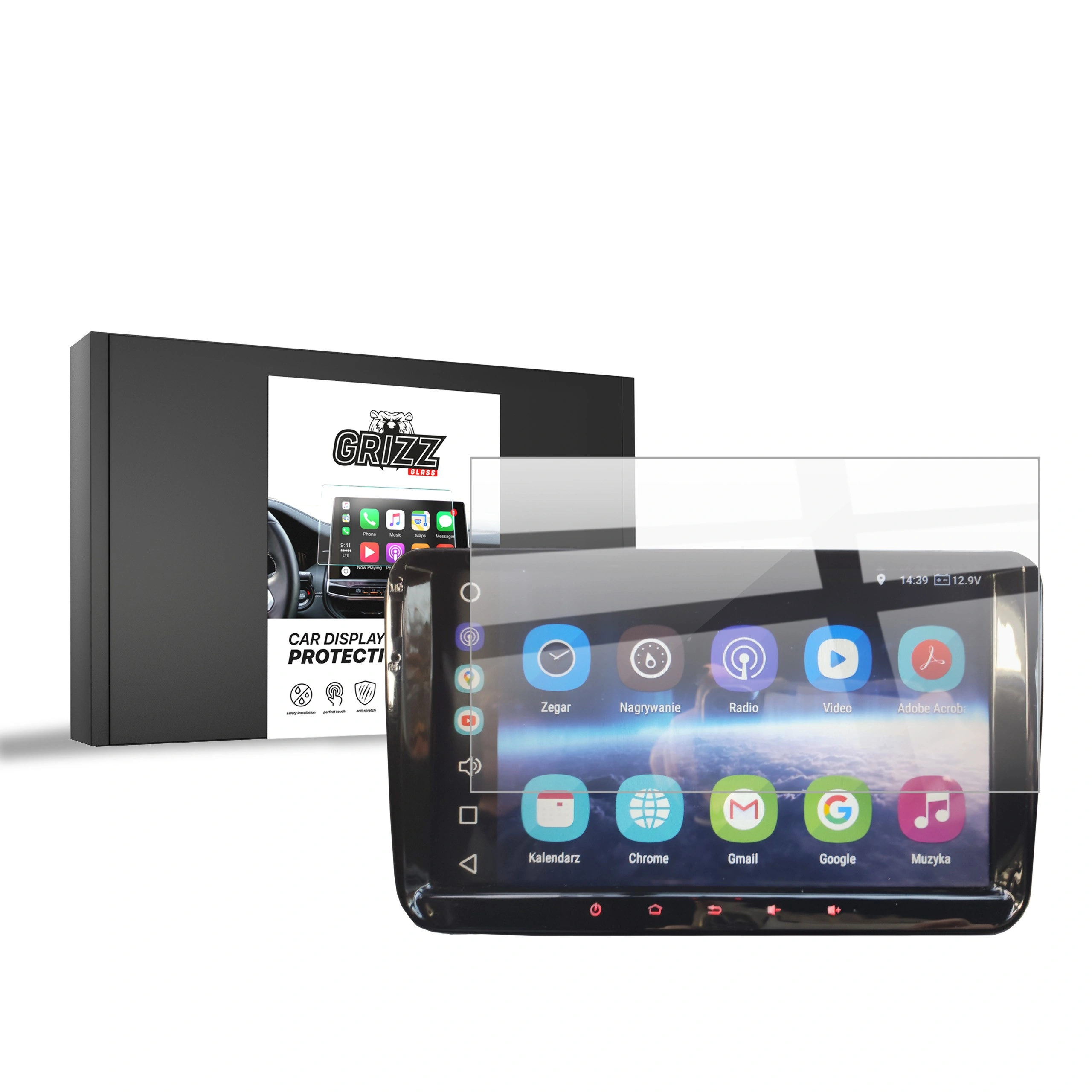 Ceramic GrizzGlass CarDisplay Protection radio samochodowe Android Volkswagen VW Golf 6 GTI 9"