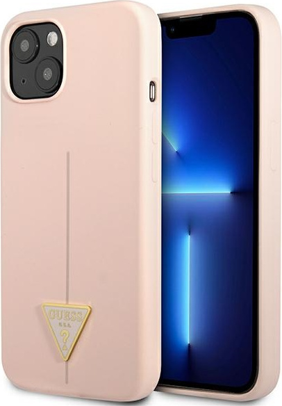 Guess GUHCP13MSLTGP Apple iPhone 13 pink hardcase Silicone Triangle