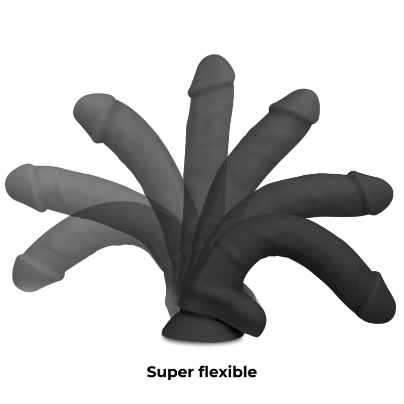COCK MILLER HARNESS + SILICONE DENSITY COCKSIL ARTICULABLE BLACK 13 CM