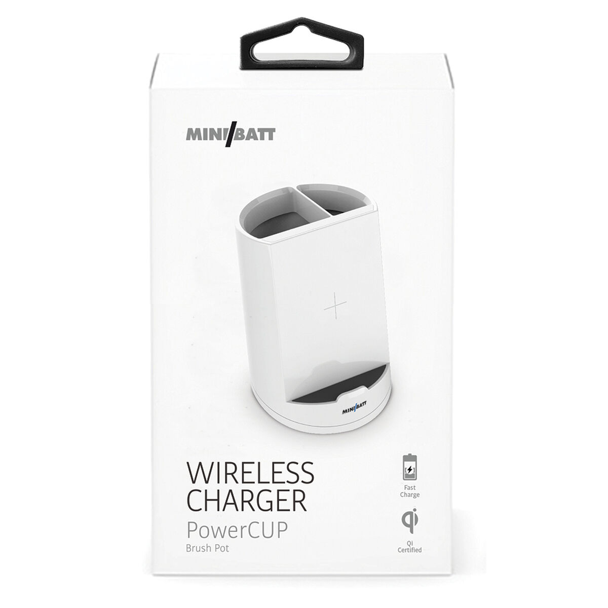 Wireless Charger with Mobile Holder MiniBatt Power Cup Pencil White