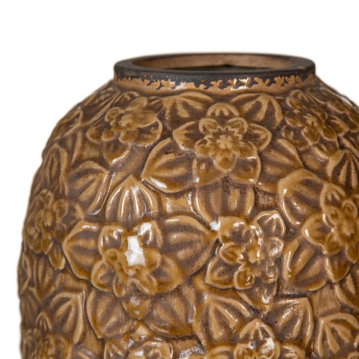 Vase Ceramic Brown 20 x 20 x 20 cm