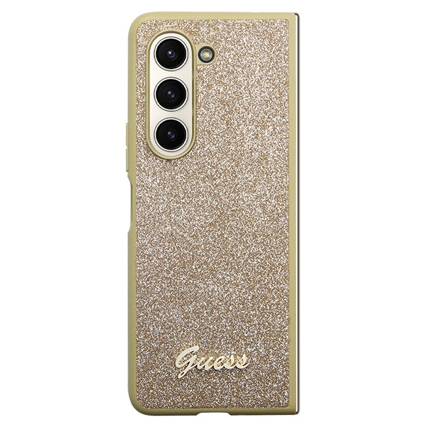 Guess GUHCZFD5HGGSHD Samsung Galaxy Z Fold 5 hardcase Glitter Script gold
