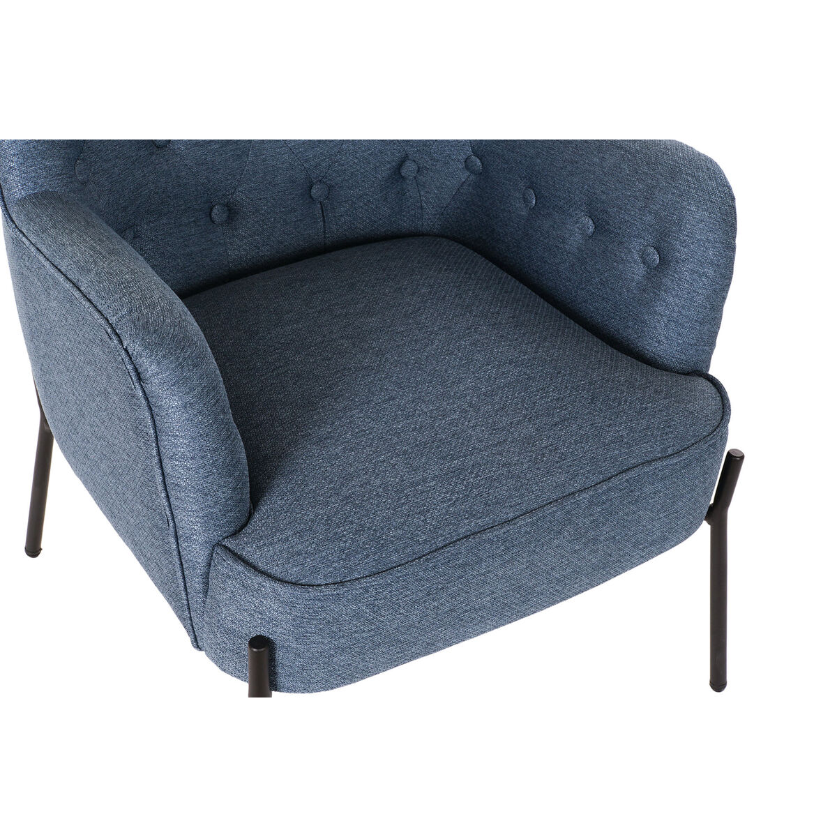 Armchair DKD Home Decor Blue Black Metal 65 x 73 x 79,5 cm